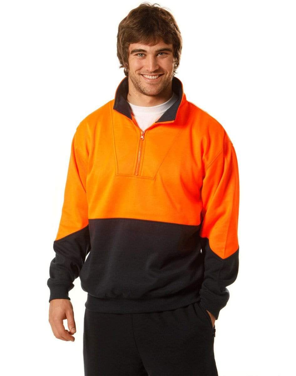Hi-vis Long Sleeve Fleece Sweat SW13A Work Wear Australian Industrial Wear   